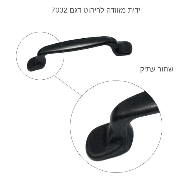 ידית מזוודה לריהוט דגם 7032 שחור עתיק – תמונה 8