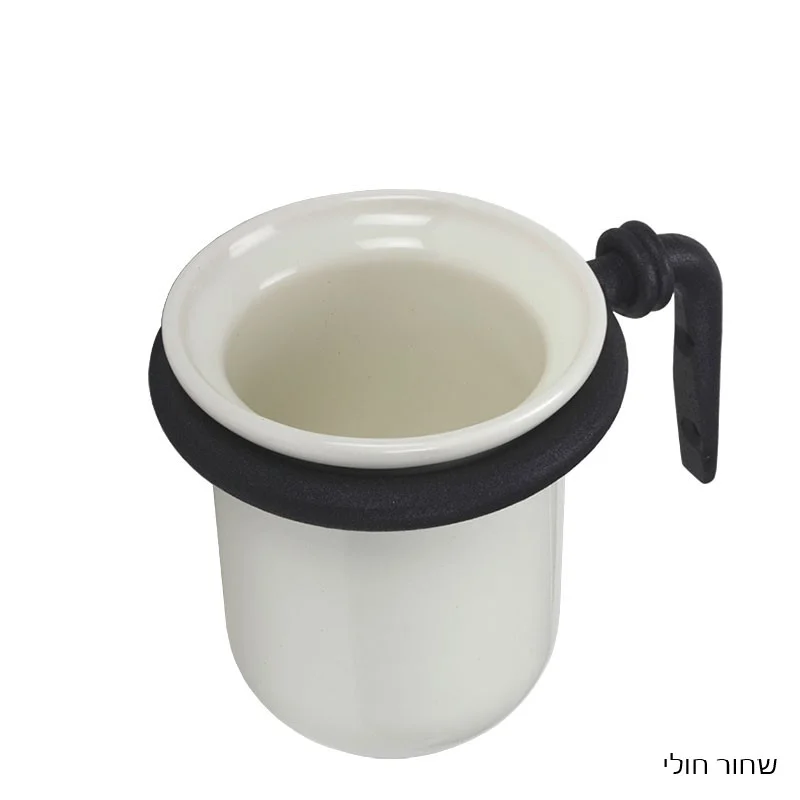 כוס למברשת שיניים תלויה עבודת יד נפחות קלאסי - כוס קלאסית שחור