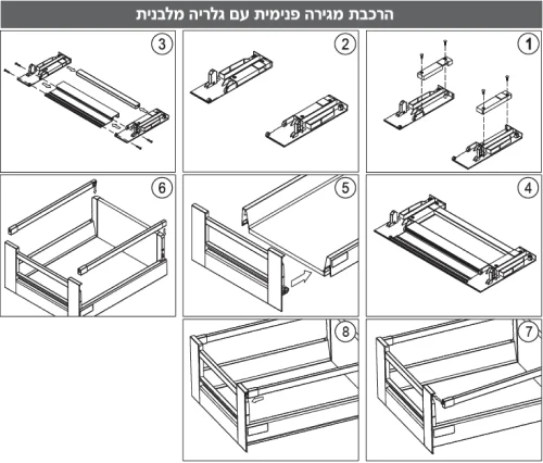זכוכית לחזית מגירה פנימית Mobila