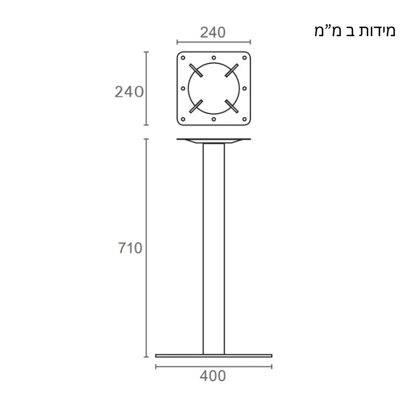 רגל מרובעת מרכזית לשולחן דגם 121