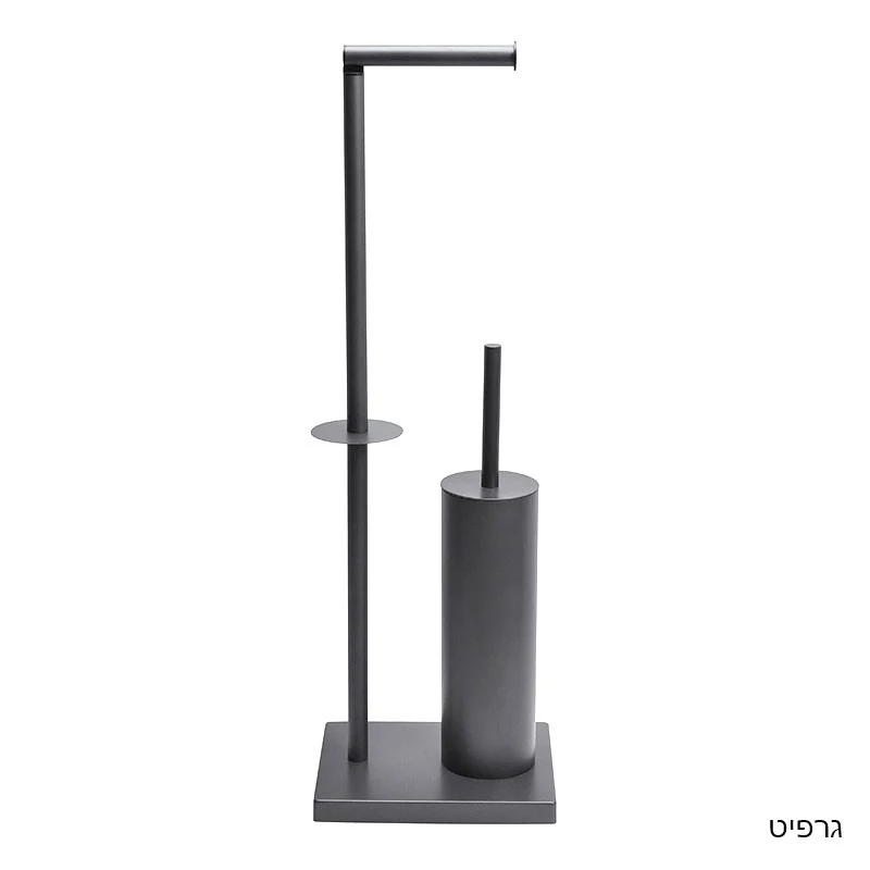 מעמד לנייר טואלט עם מברשת אסלה ורזרבי מיאמי - מעמד נייר טואלט עם מברשת גרפיט מיאמי