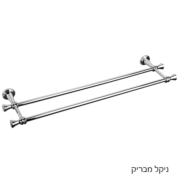 מתלה למגבת כפול ROMEO - מתלה למגבת כפול ניקל מבריק