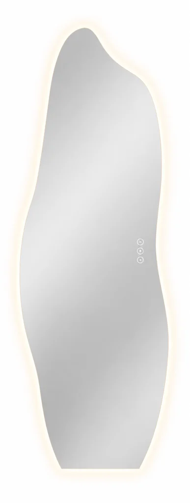 מראת גוף אמורפית חכמה 165X60 עם תאורת LED, בלוטוס ומפשיר אדים – בתקן IP65
