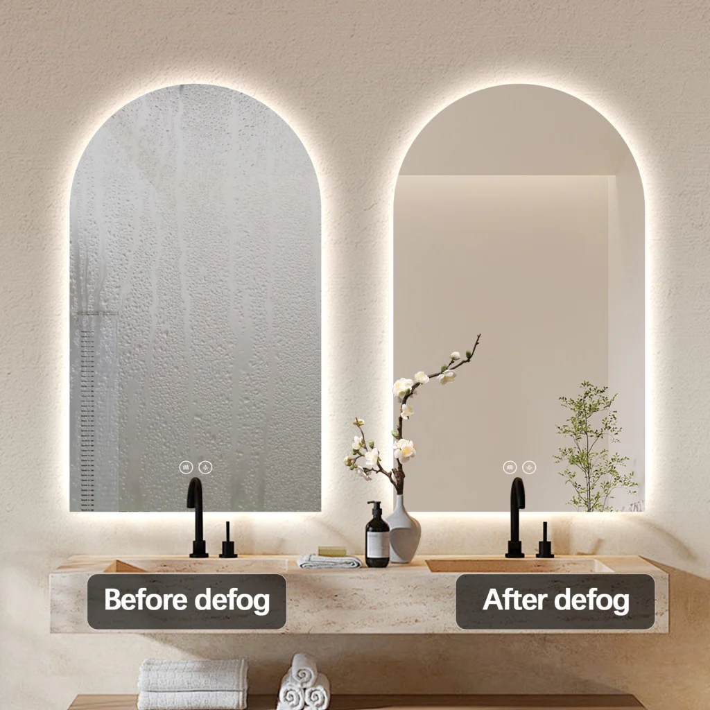מראת קשת חכמה עם תאורת LED ומפשיר אדים 47/80 (בתקן IP65) - defogger