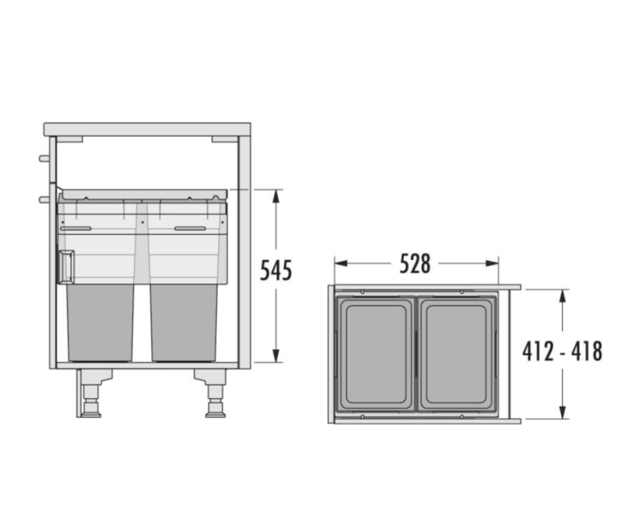 פח קרגו לחזית 45 ס"מ 2X38L - HA