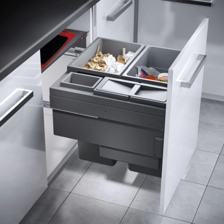 פח קרגו לחזית 60 ס"מ 2X38L - פחים נסתרים מתחת לכיור