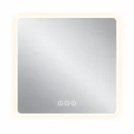 מראה מרובעת 60/60 עם תאורת לד + BT