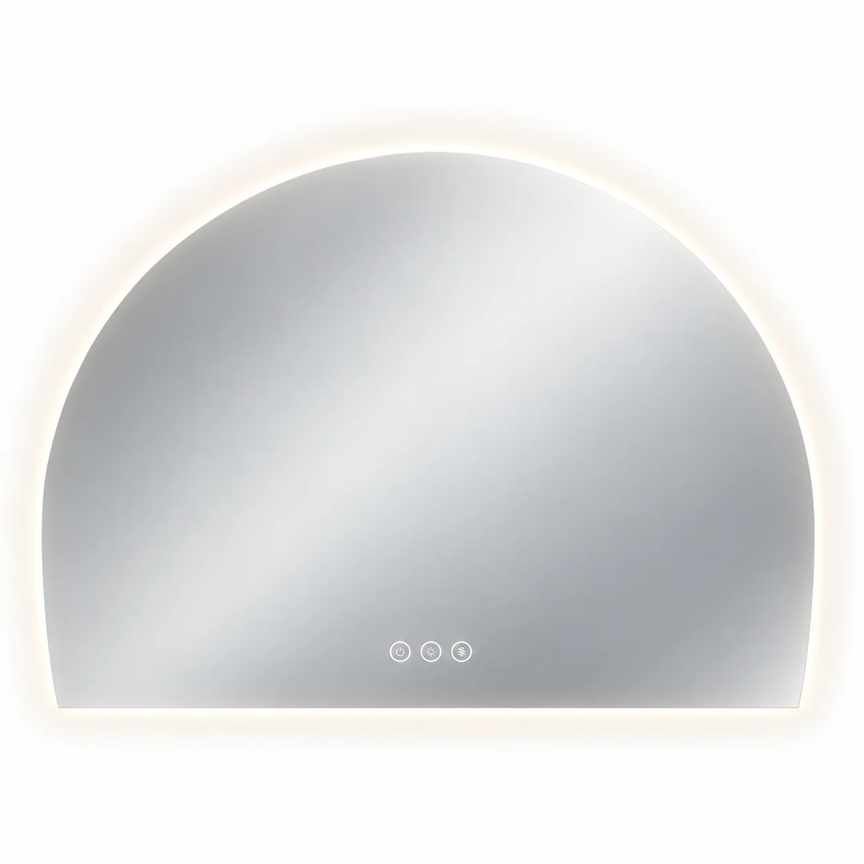 מראת חצי ירח חכמה עם תאורת LED, בלוטוס ומפשיר אדים – 100X70 ס"מ (בתקן IP65)